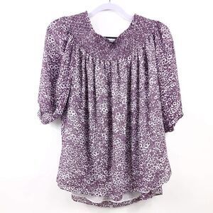 LOFT Floral Off-Shoulder Blouse Medium